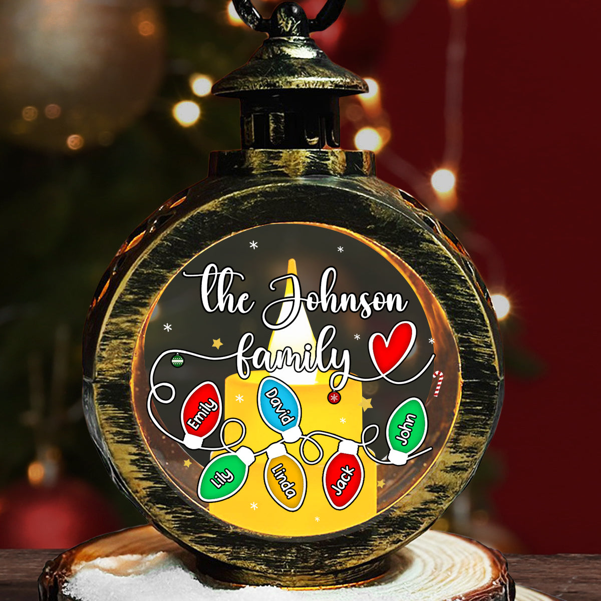 Family Christmas Light - Personalized Custom Christmas Lantern