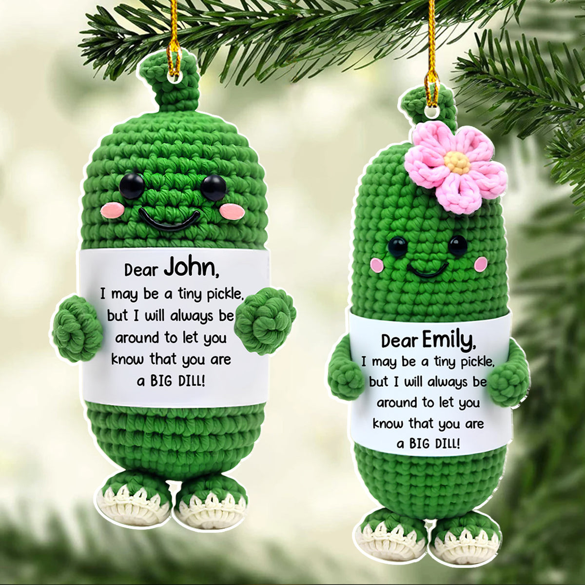 Emotional Support Pickle - Personalized Custom Acrylic Ornament