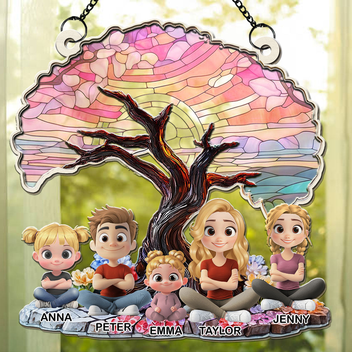Happy Mom Of Us - Personalized Custom Suncatcher