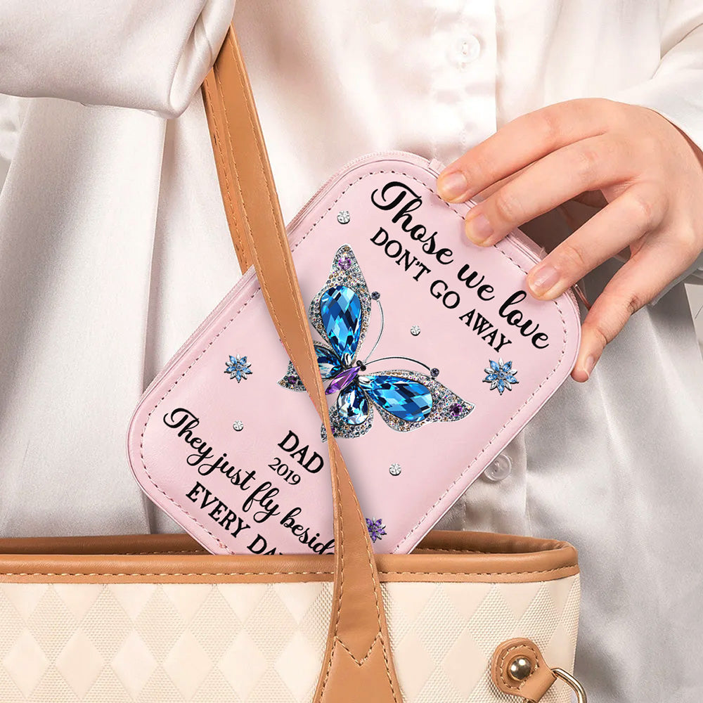 Those We Love Do Not Go Away - Personalized Custom Jewelry Box With LED Mirror