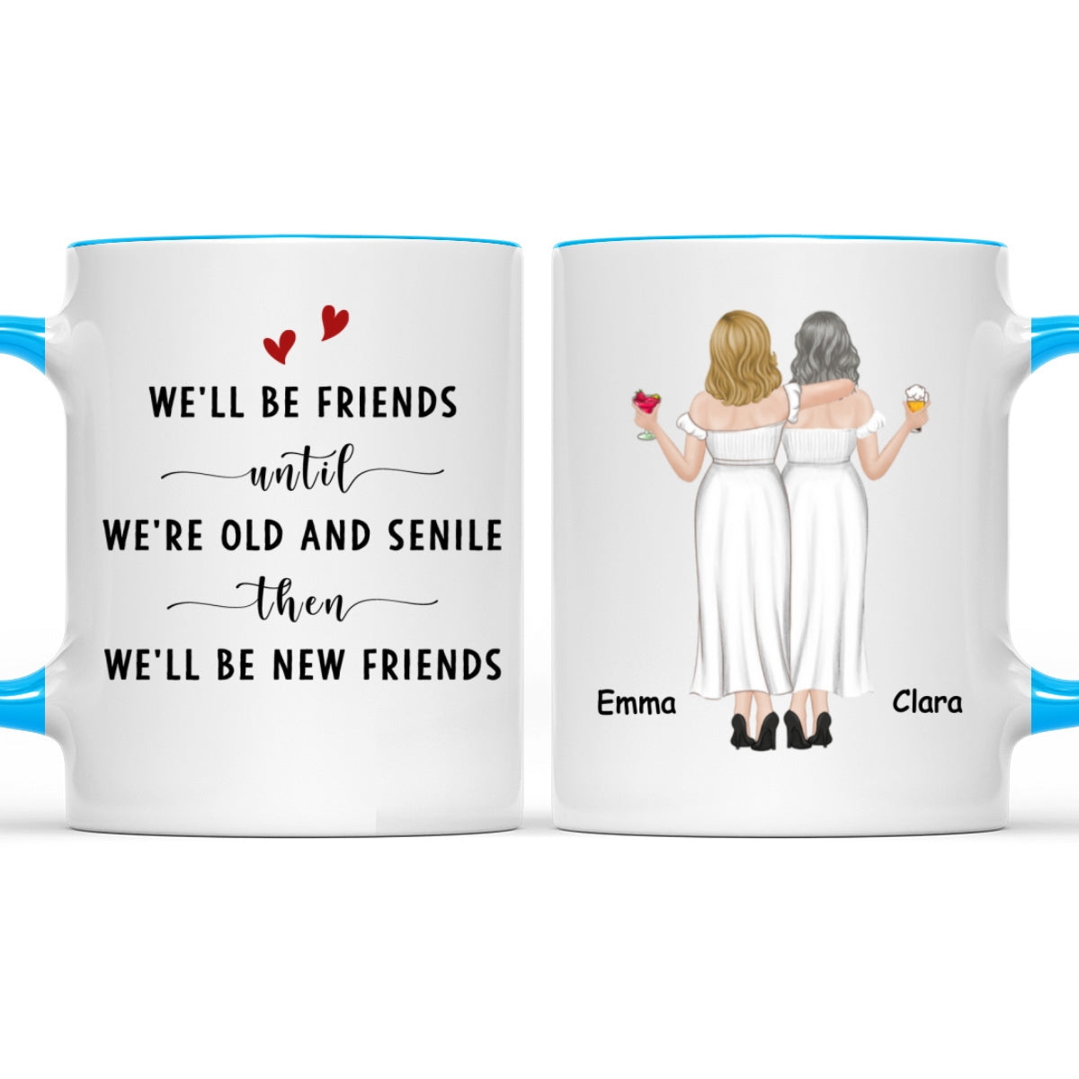 Be My Best Friends - Personalized Custom Accent Mug