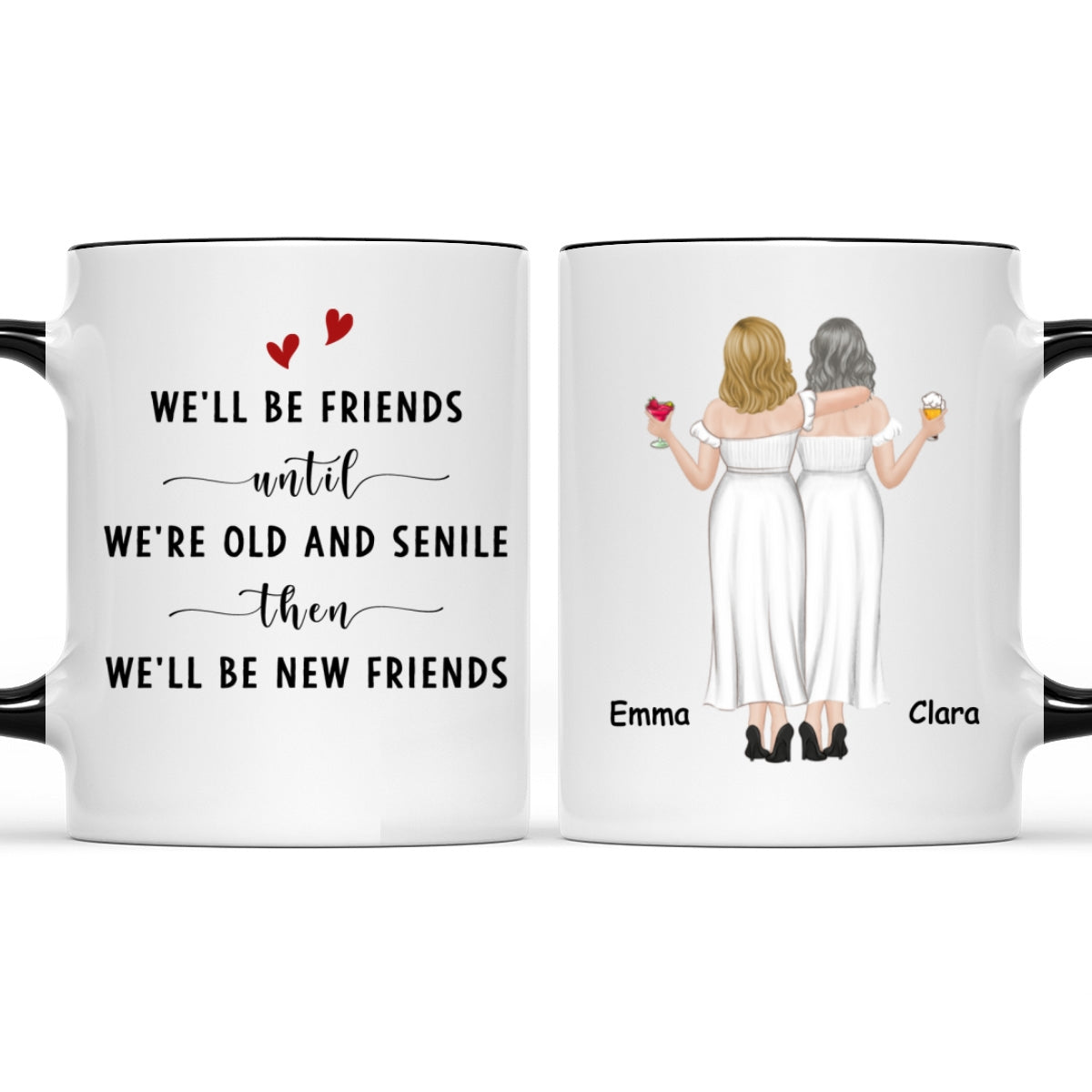 Be My Best Friends - Personalized Custom Accent Mug