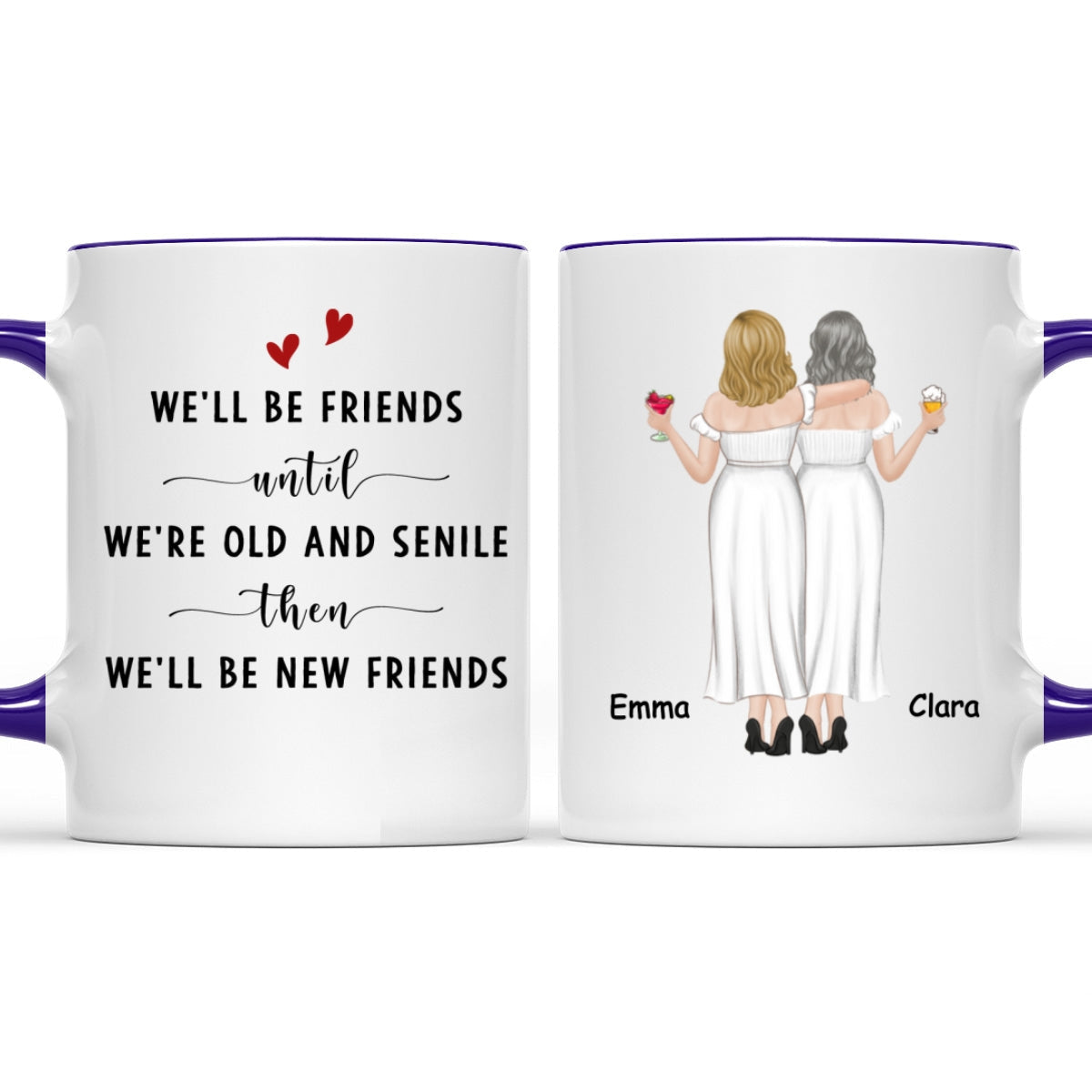 Be My Best Friends - Personalized Custom Accent Mug