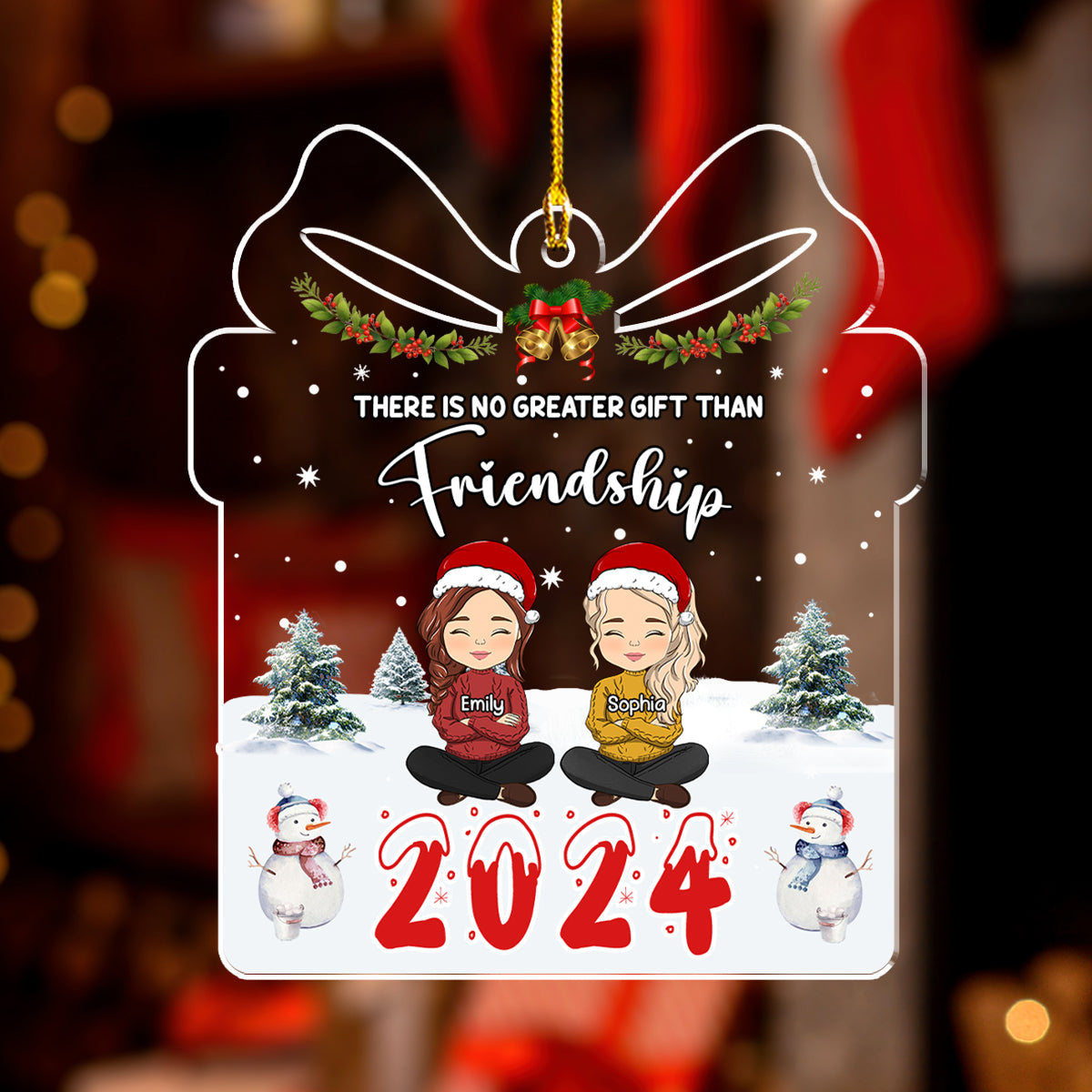 There Is No Greater Gift Than Friendship - Personalized Custom Acrylic Ornament