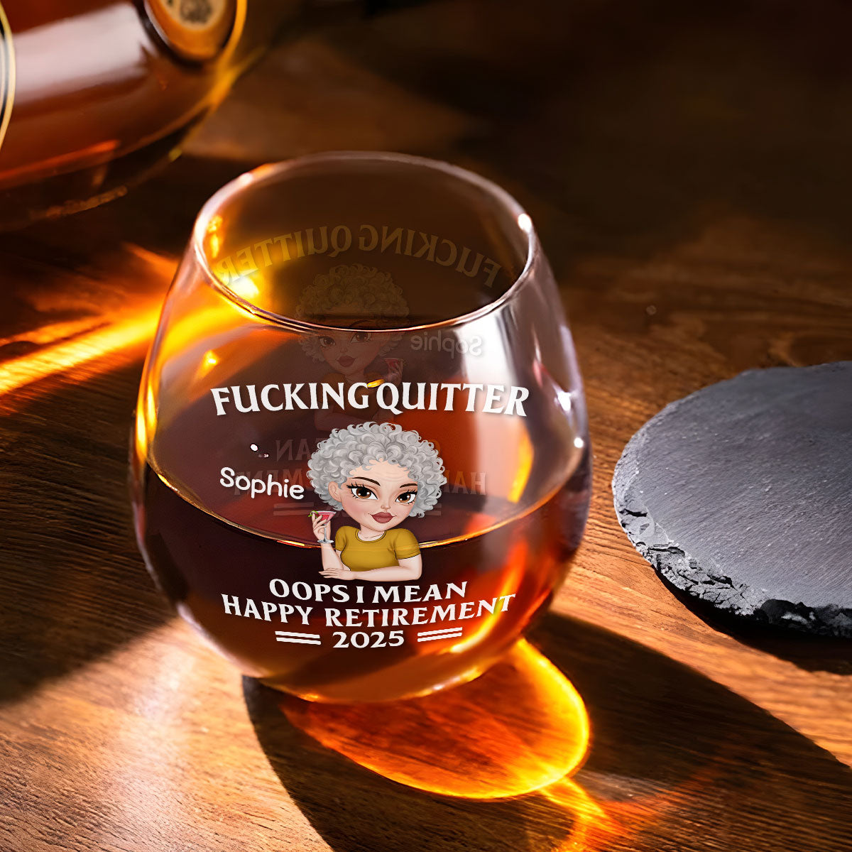 Happy Retirement - Personalized Custom Wine Glass