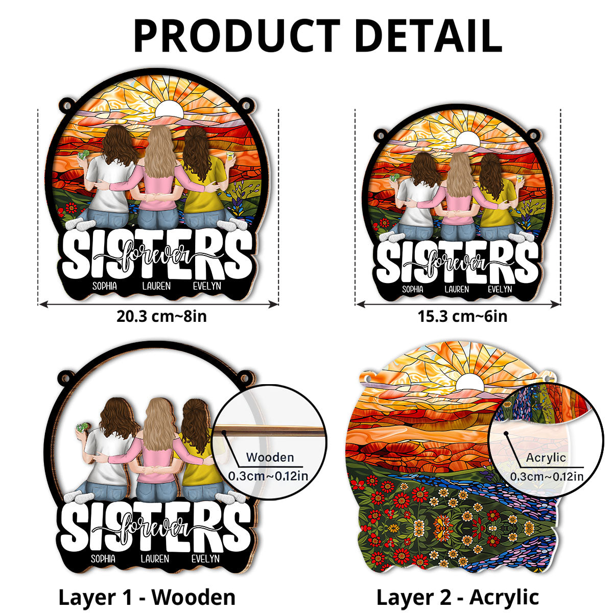 Sister Forever - Personalized Custom Suncatcher