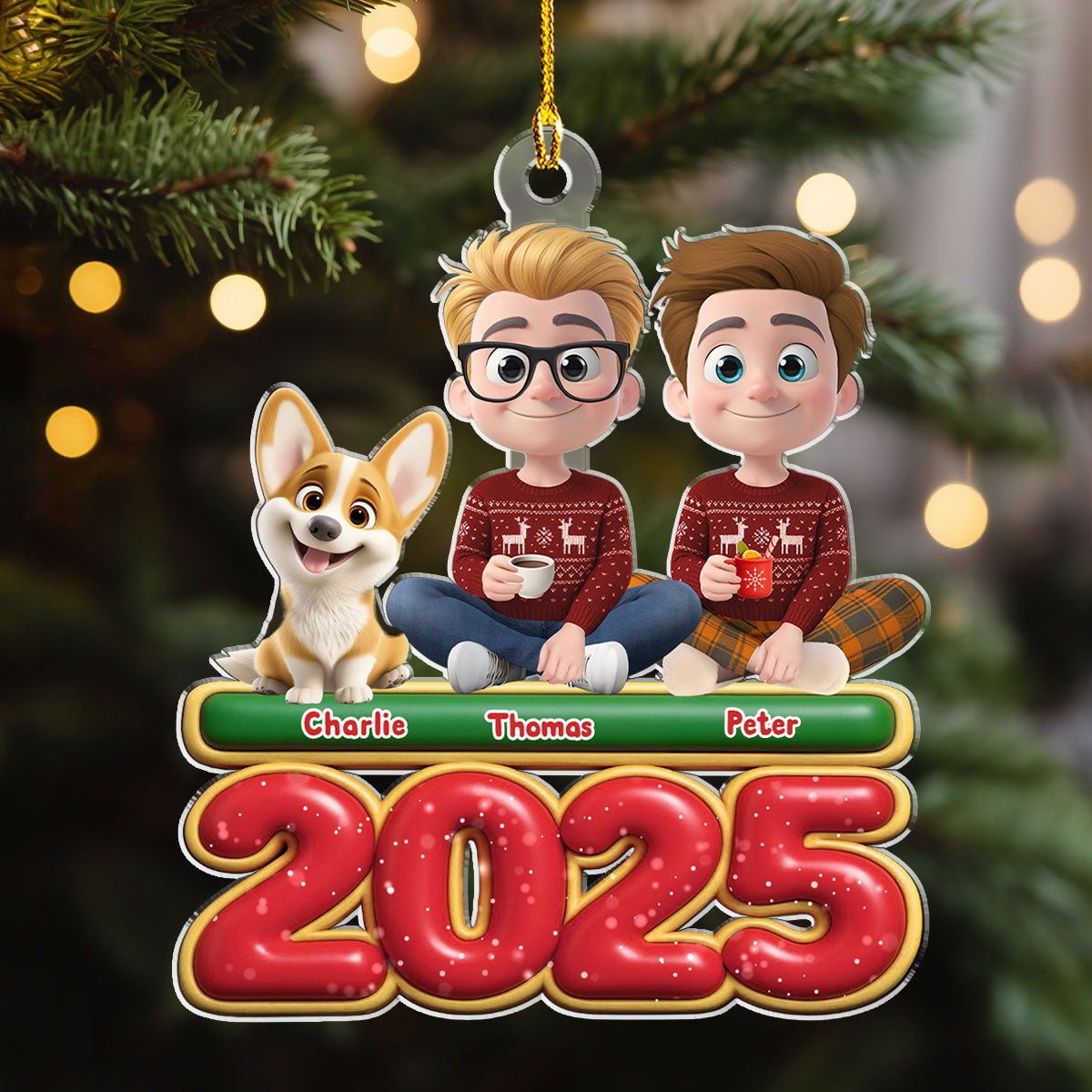 We And Our Dog Version 2 - Personalized Custom Acrylic Ornament