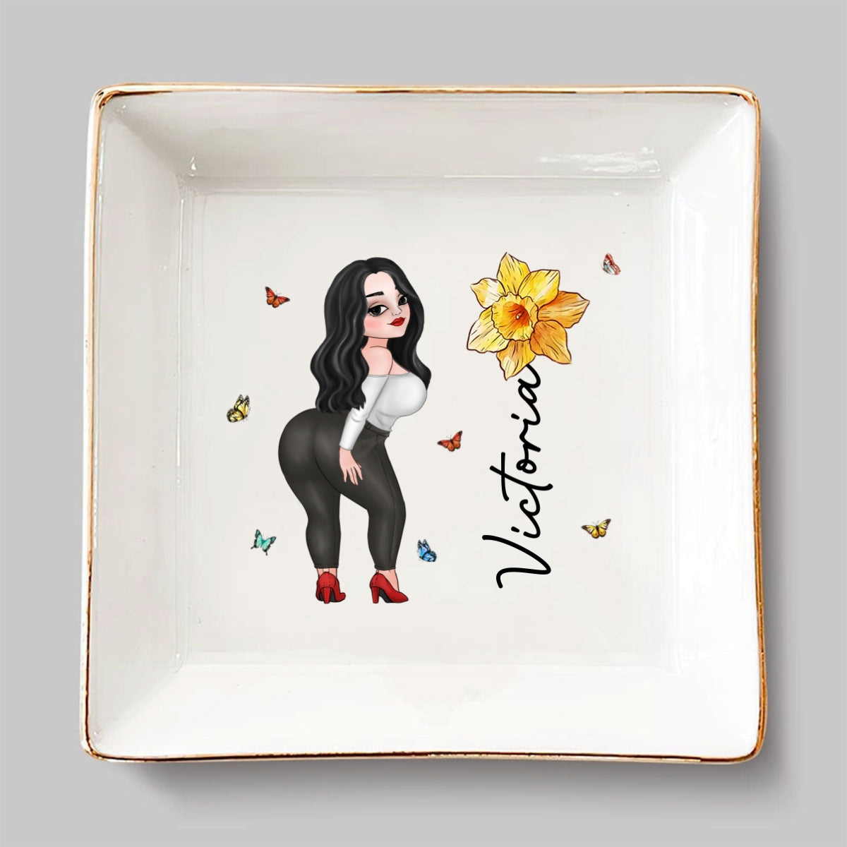 Beautiful Girl - Personalized Custom Jewelry Dish