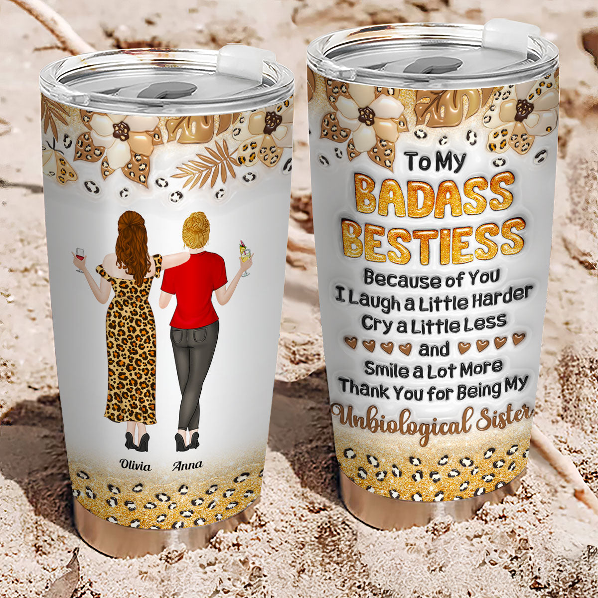 I Laugh Harder Because Of You - Personalized Custom 3D Inflated Effect Tumbler