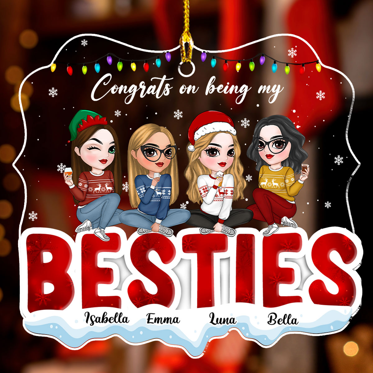 Lucky Bestie - Personalized Custom Acrylic Ornament