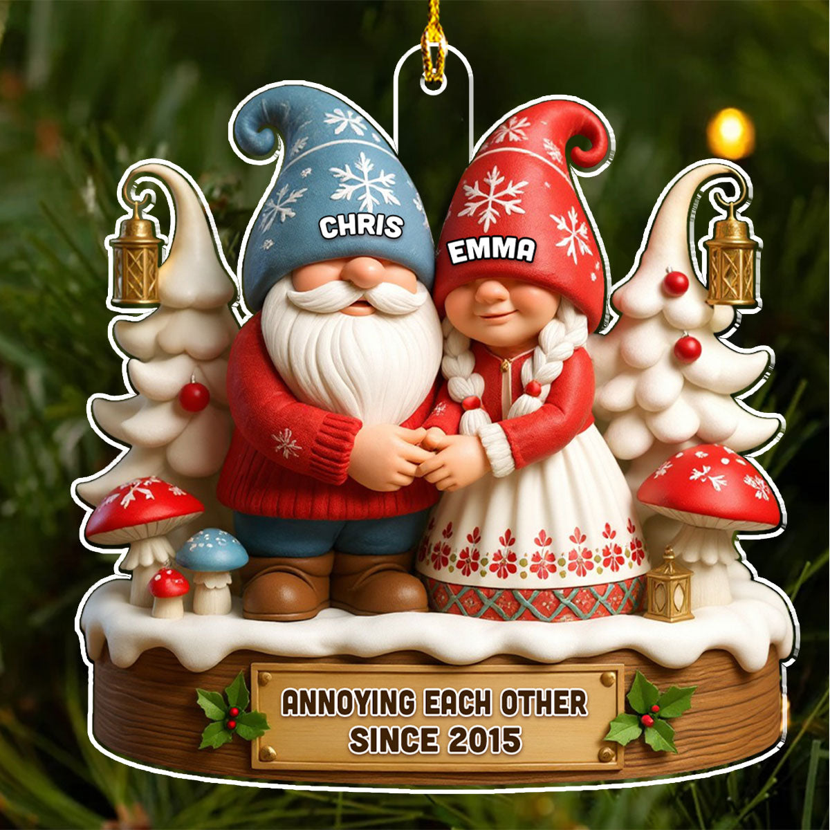 Until Our Hair Turns White - Personalized Custom 3D Effect Acrylic Ornament