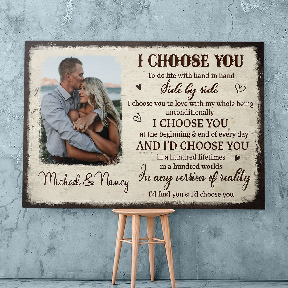 I Choose You From The Beginning - Personalized Custom Photo Canvas Print