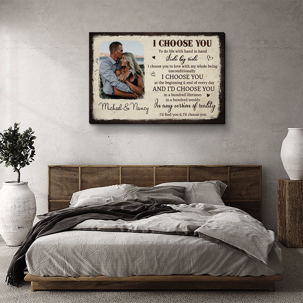 I Choose You From The Beginning - Personalized Custom Photo Canvas Print