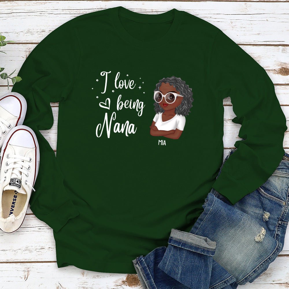 I Love Being Grandma - Personalized Custom Long Sleeve T-shirt