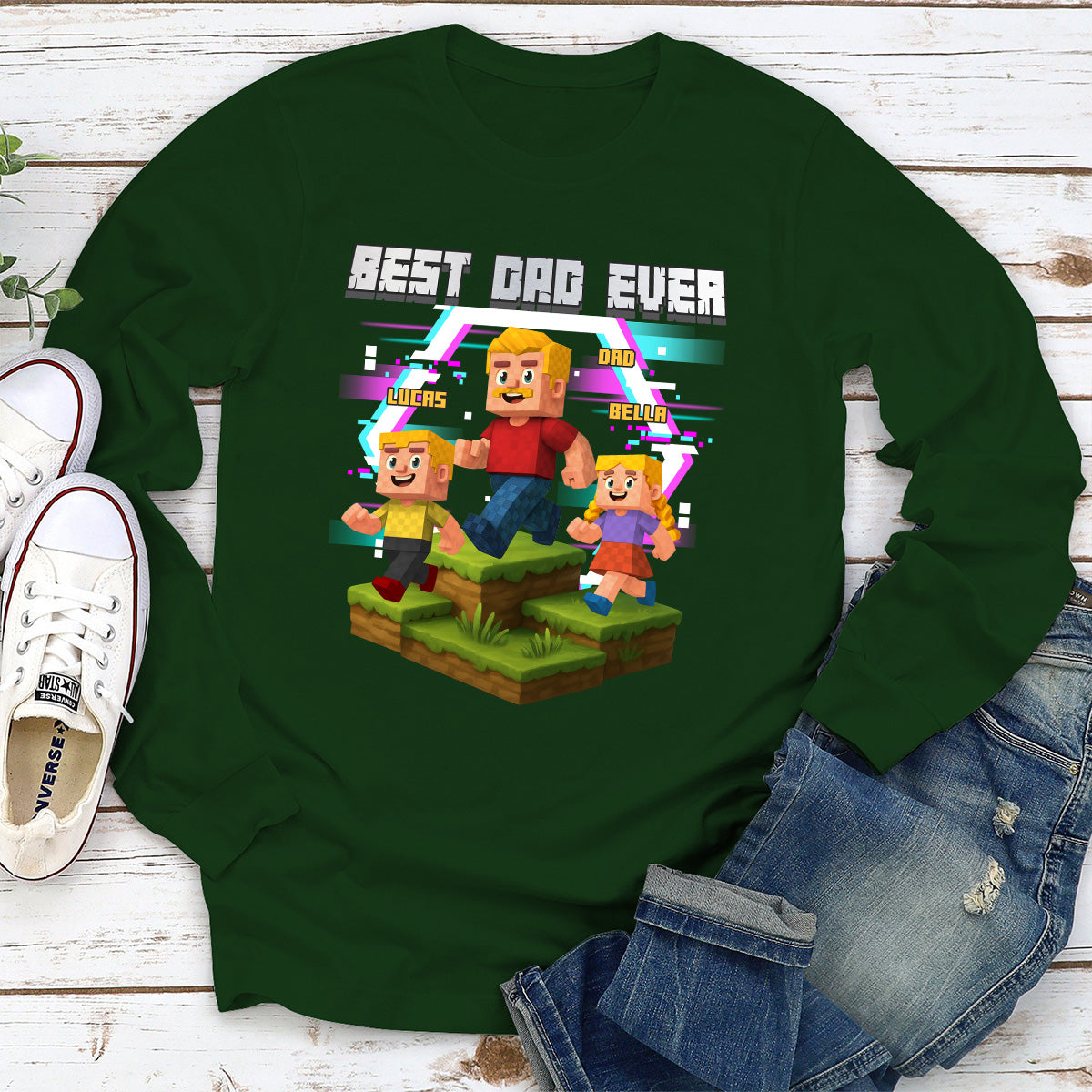 Daddy And Kids - Personalized Custom Shirt