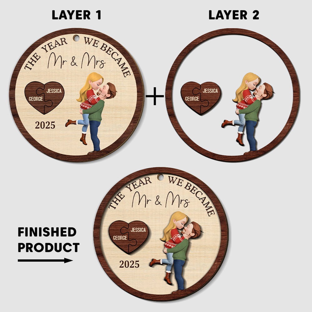You Complete My Whole Heart - Personalized Custom Freeshape 2-Layered Wood Ornament
