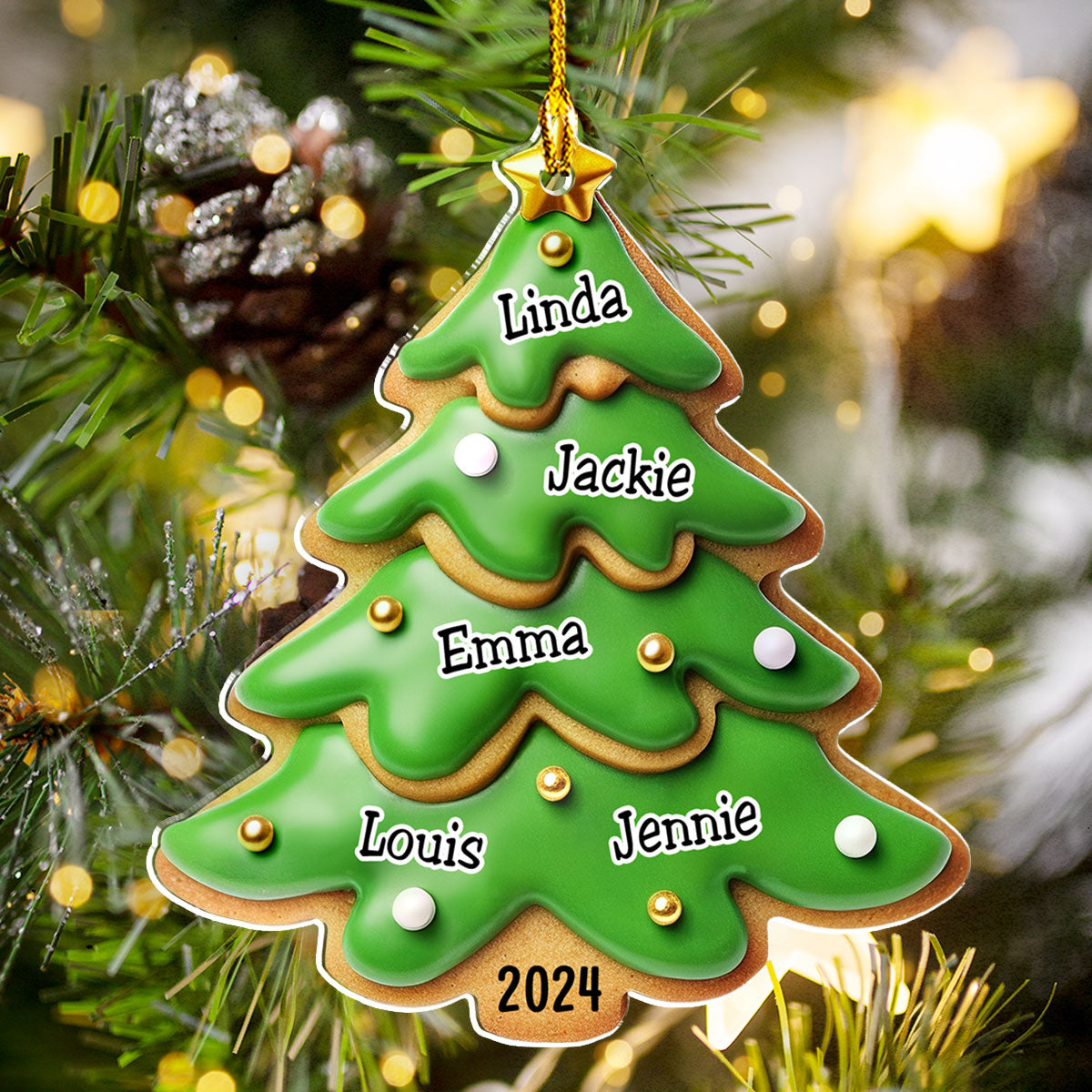 Family Gingerbread Name - Personalized Custom Acrylic Ornament