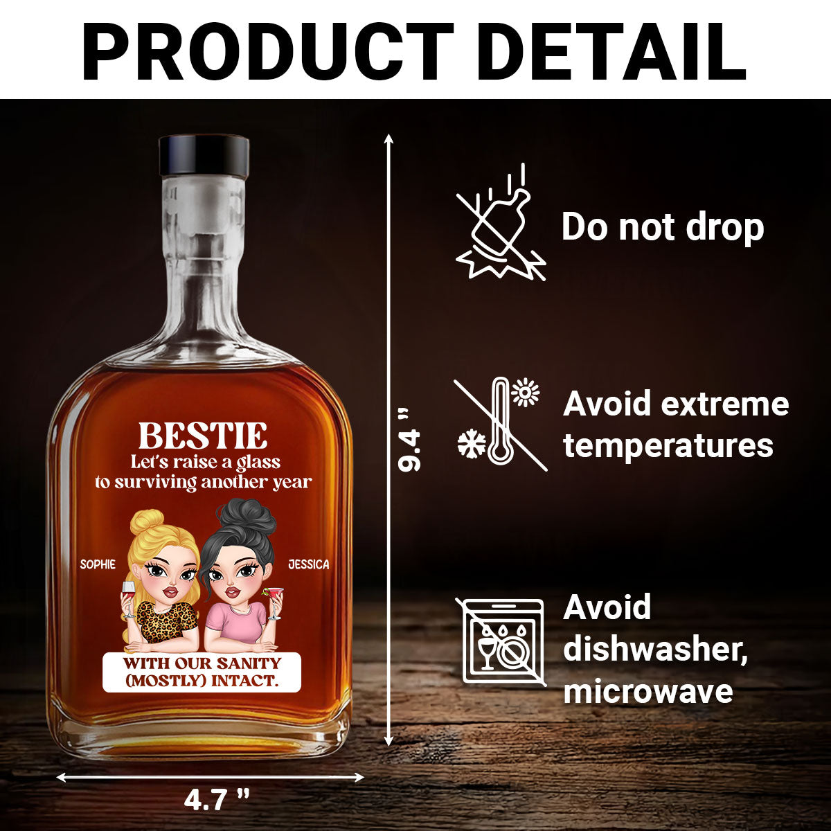 Surviving Another Year - Personalized Custom Spirits Decanter