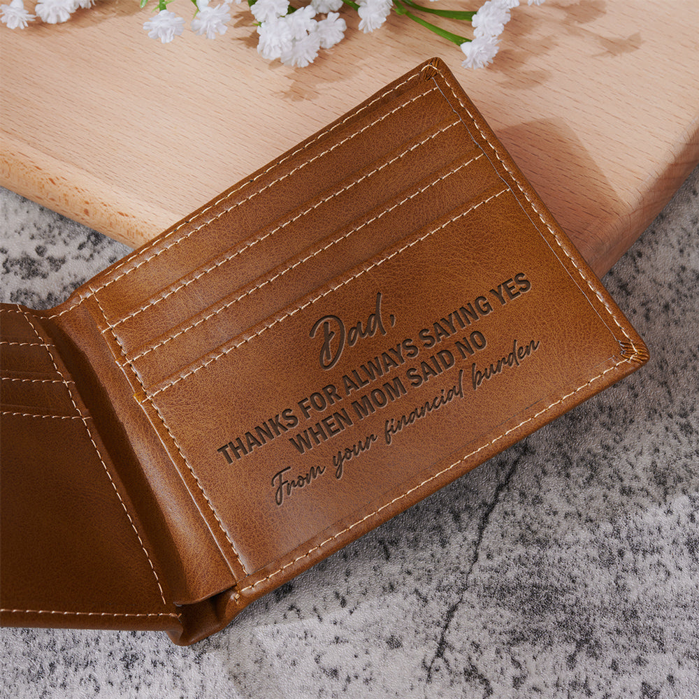 Belongs To The Best Dad - Personalized Custom Printed Men Leather Wallet