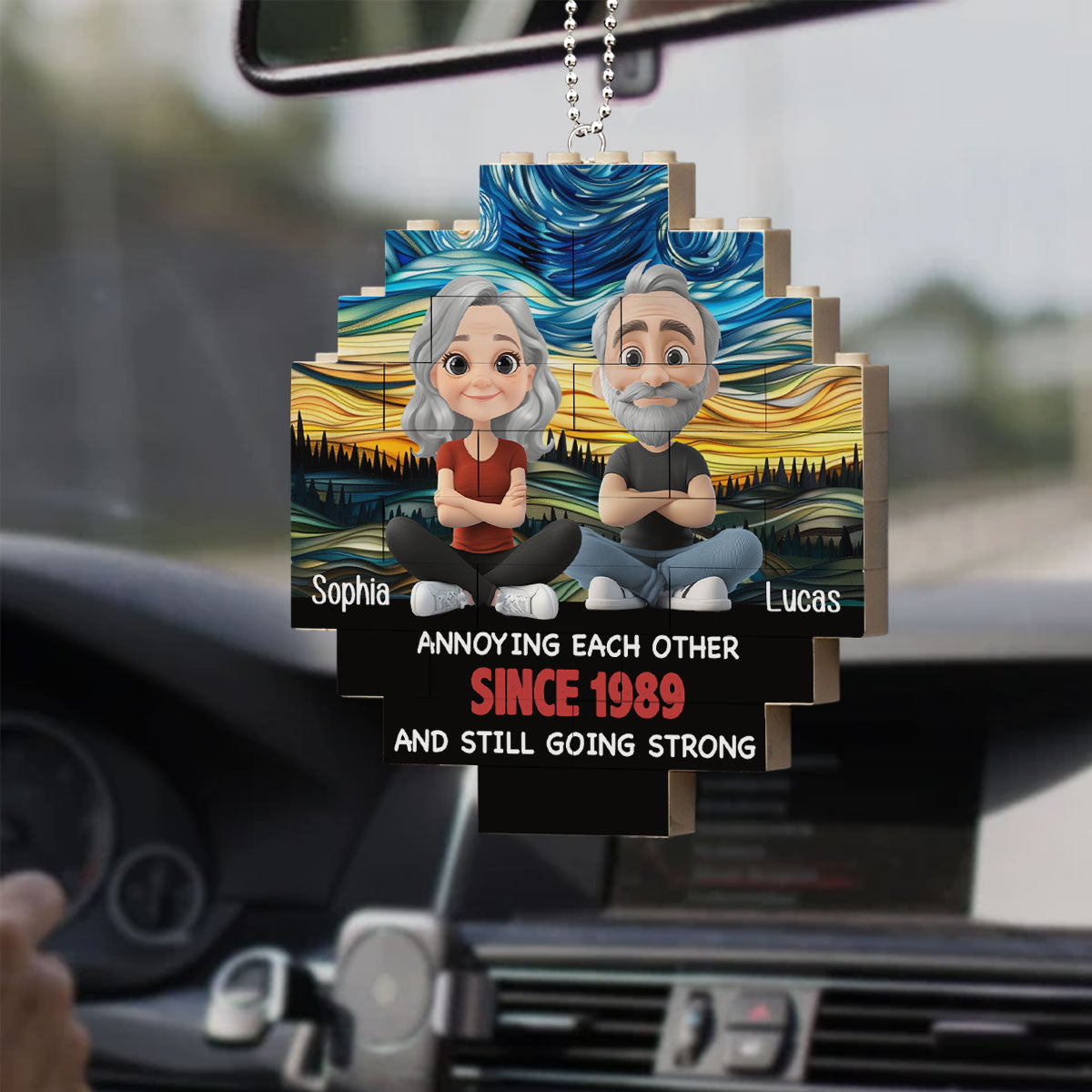 Together Forever - Personalized Custom Puzzle Car Ornament