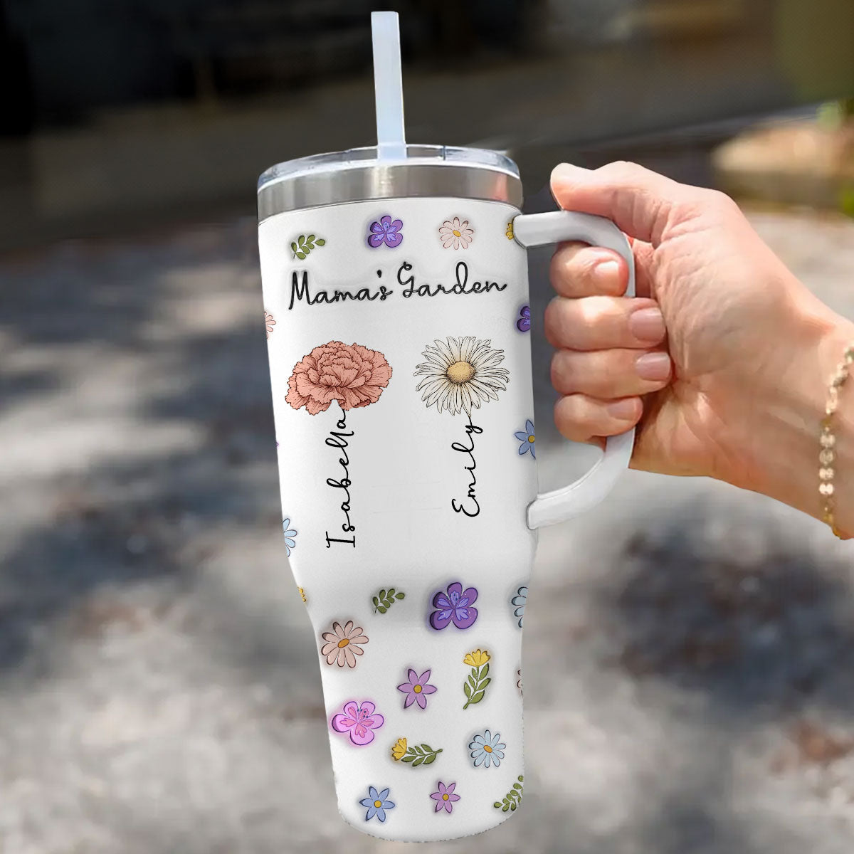 Grandma Your Love Is Always In Bloom - Personalized Custom 3D Inflated Effect Printed 40 Oz Tumbler