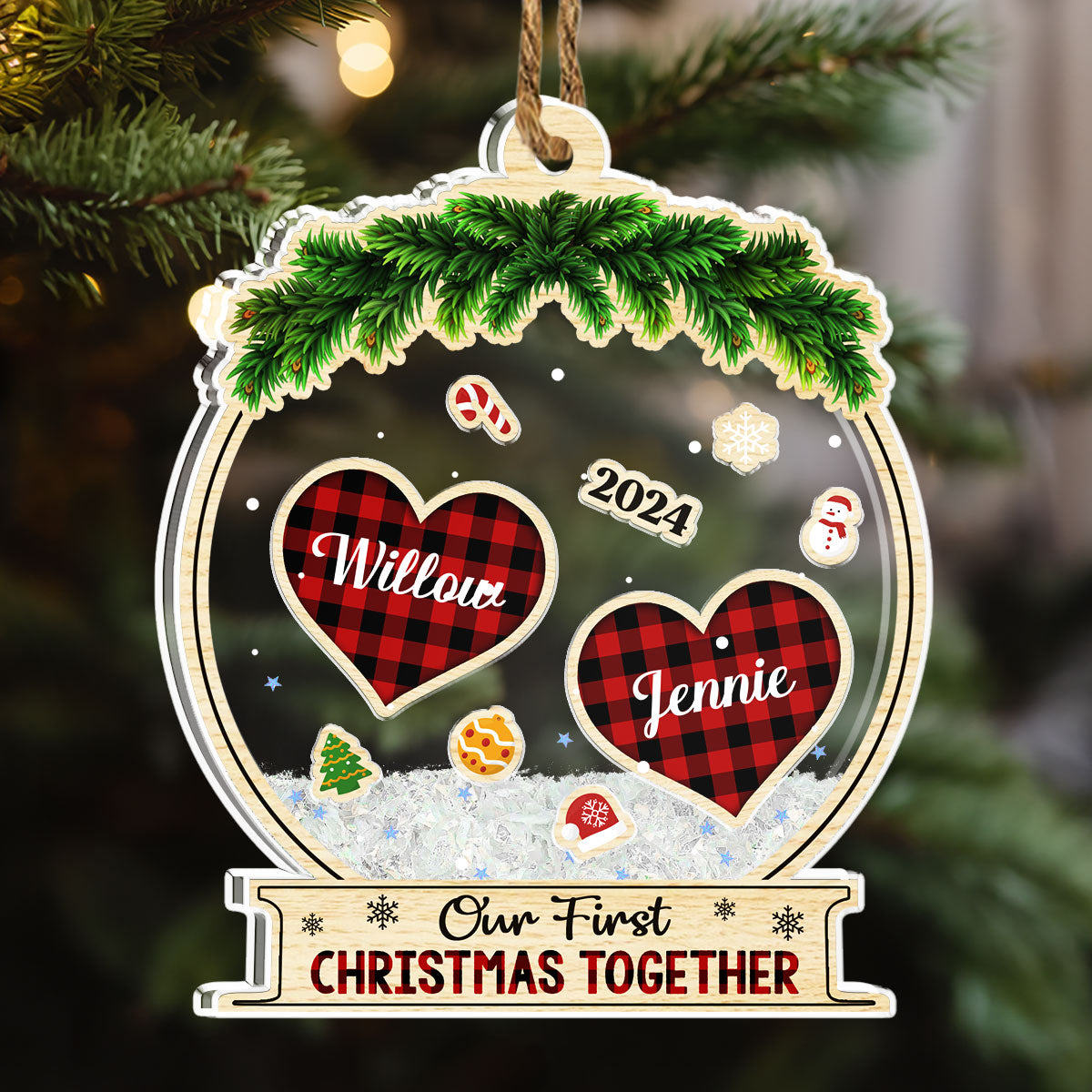 Our First Christmas Together - Personalized Custom Acrylic Shaker Ornament