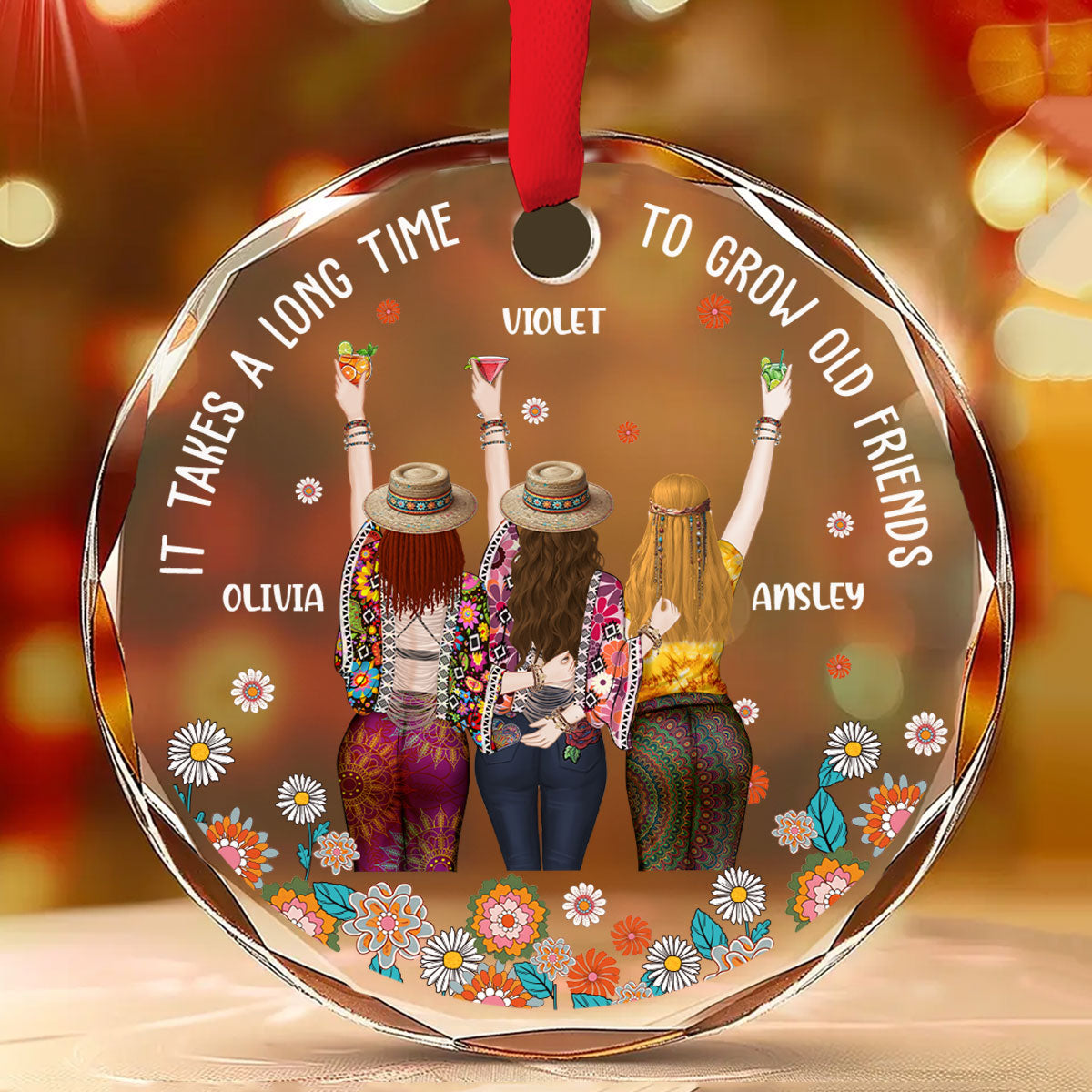 Your Heart And My Heart Are Very Old Friends - Personalized Custom Glass Ornament