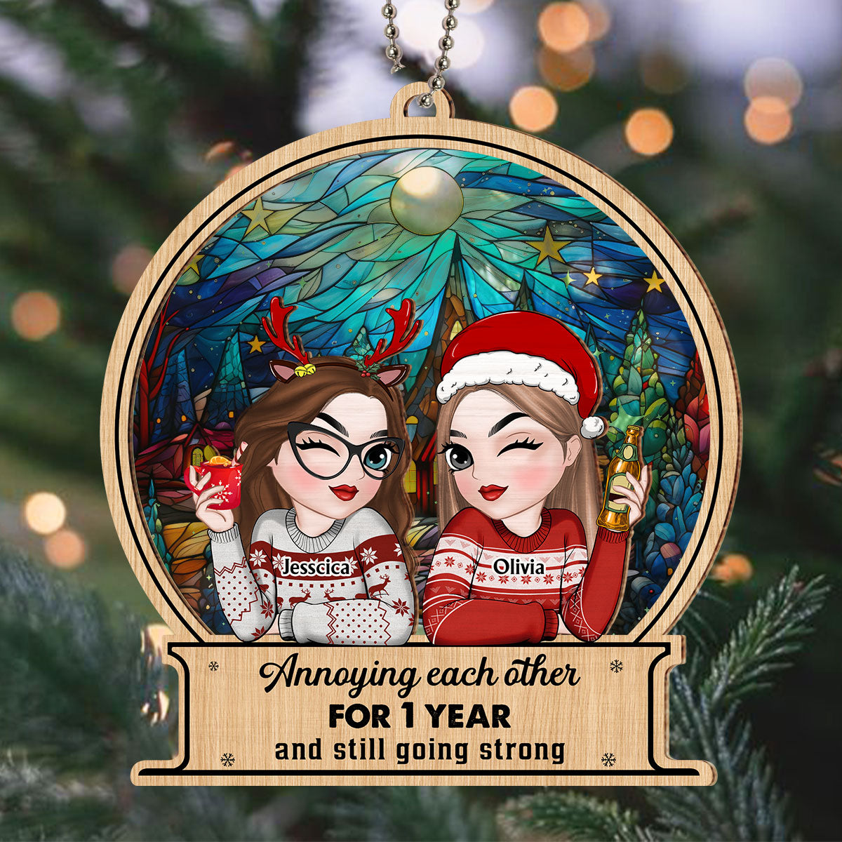 Annoying Each Other - Personalized Custom Suncatcher Ornament