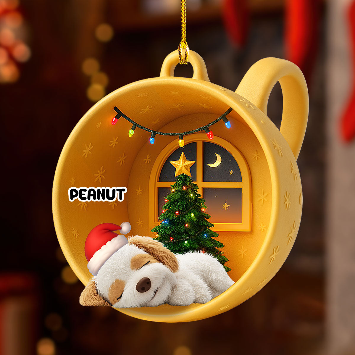 Sleeping Dog Cupcake - Personalized Custom Acrylic Ornament