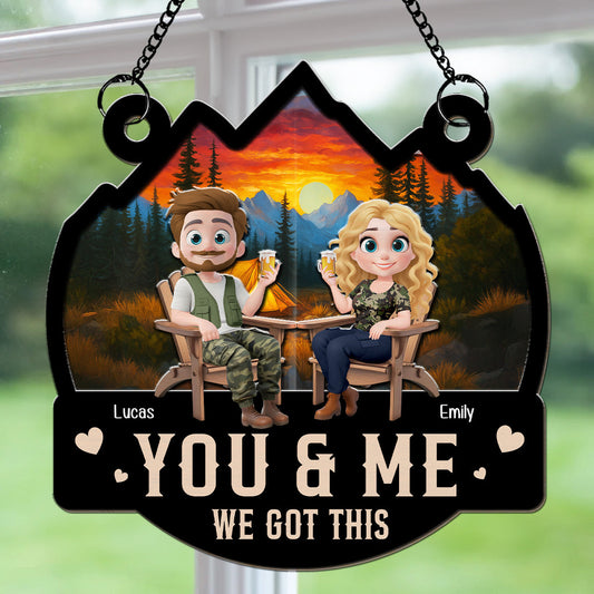 You And Me Camping Chilling - Personalized Custom Suncatcher