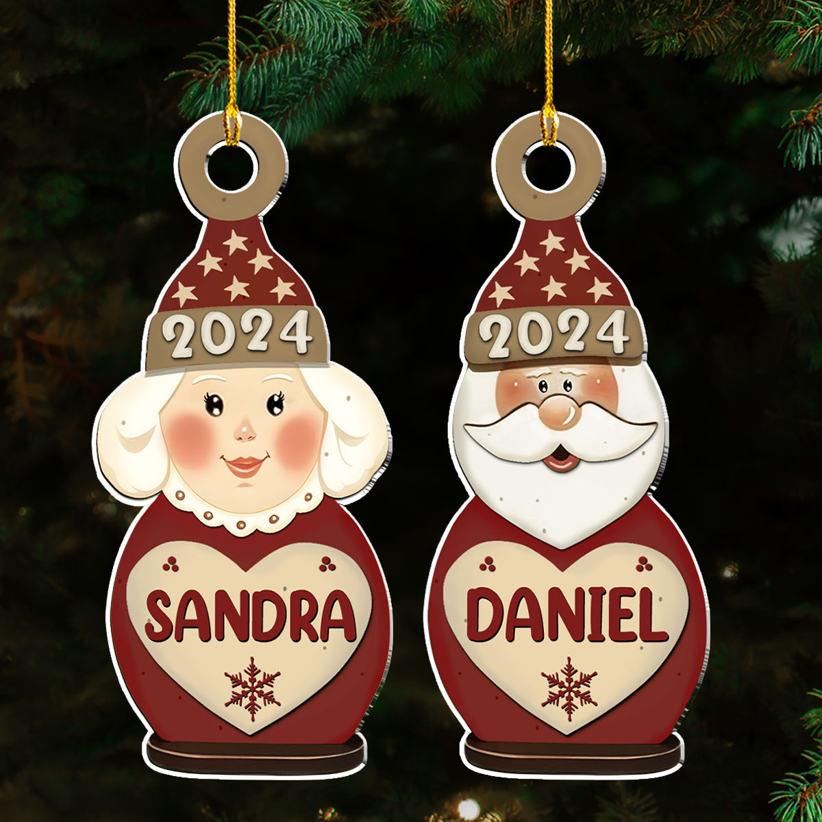 Merry Christmas Custom Name - Personalized Custom Acrylic Ornament