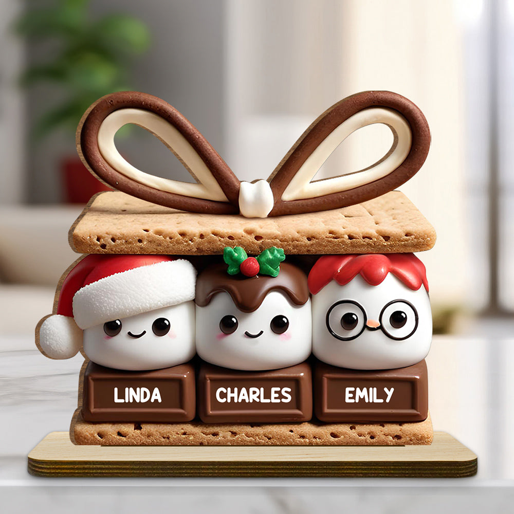 Happy Smores - Personalized Custom 2-Layer Wood Plaque With Flat Base