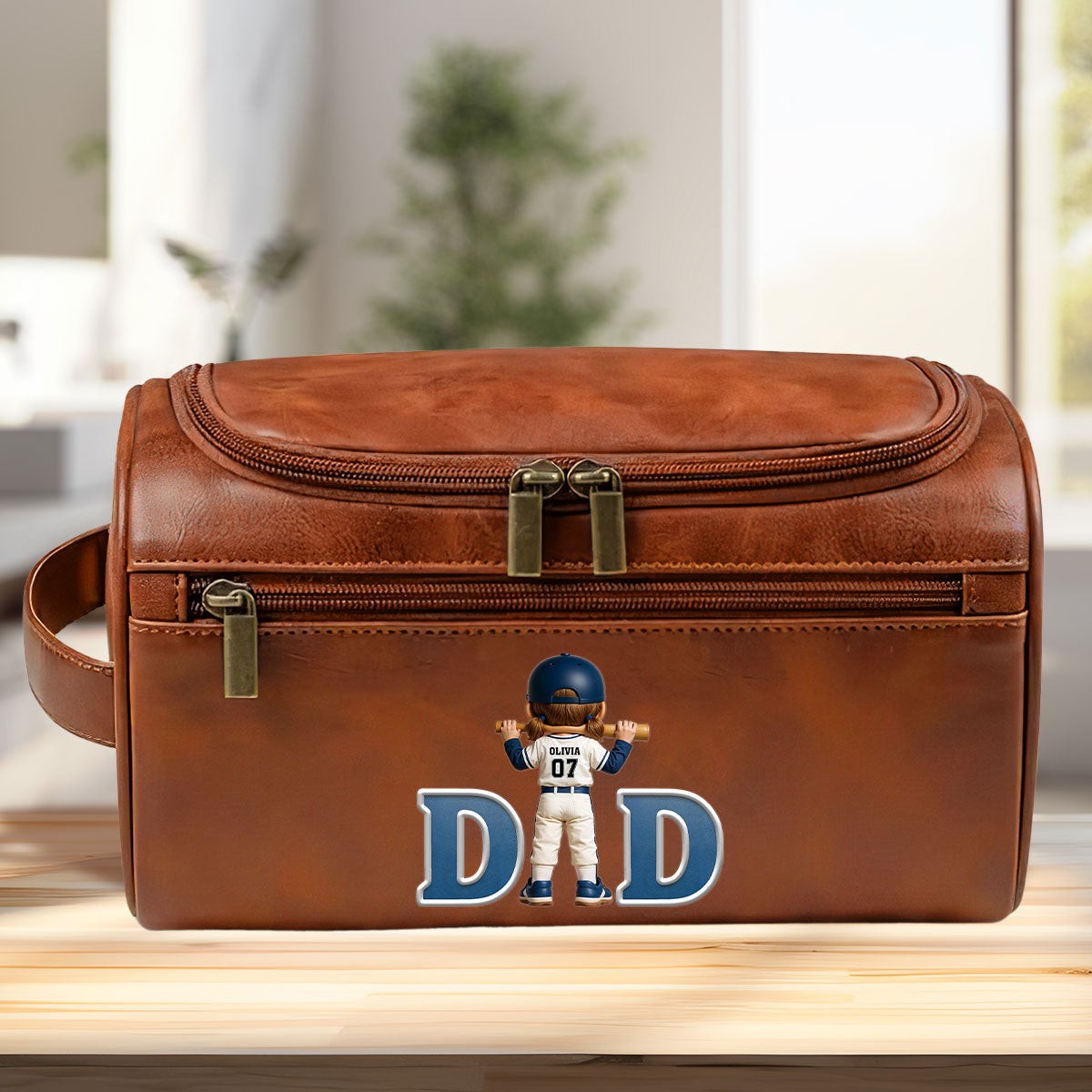 Best Dad - Personalized Custom Leather Toiletry Bag