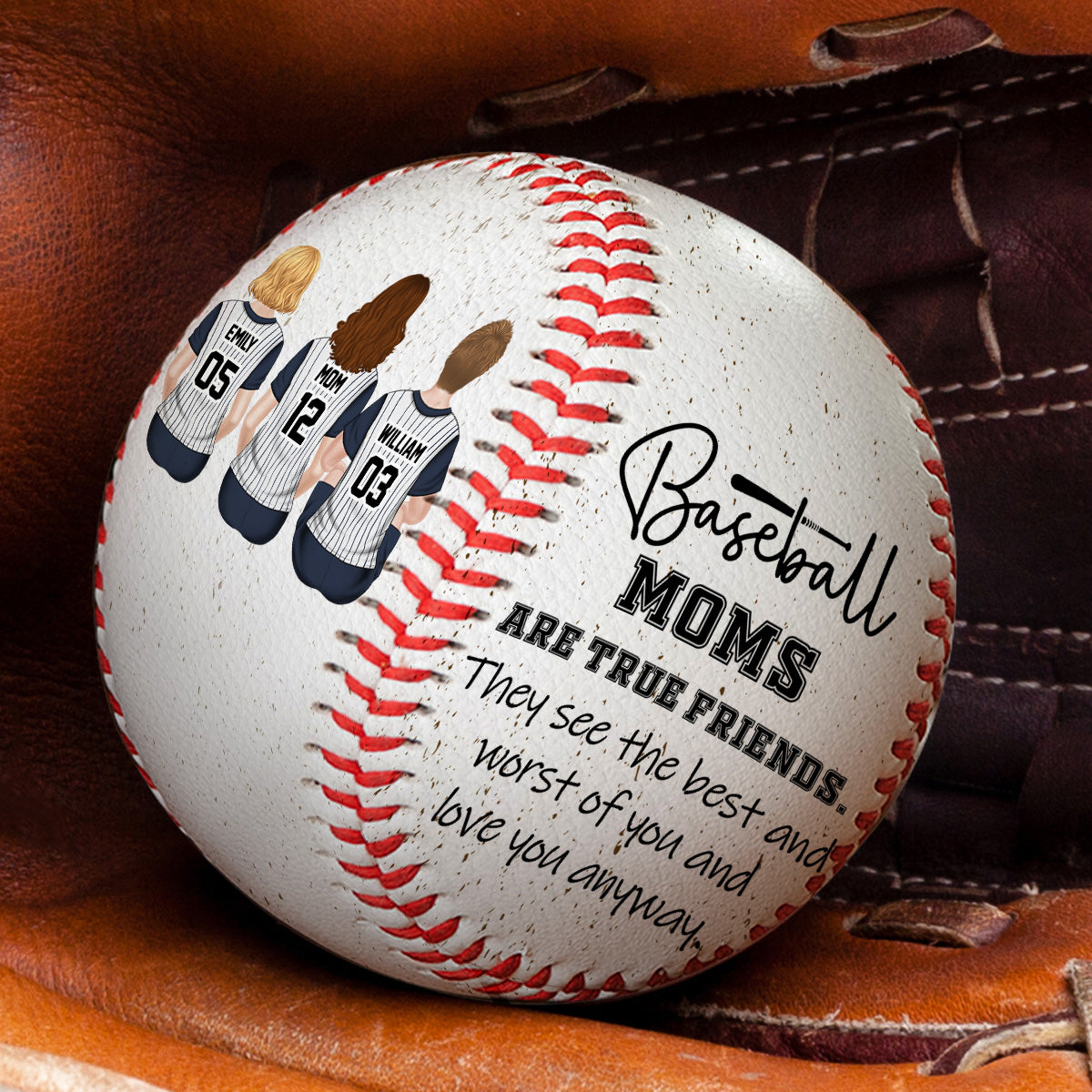 Baseball Moms Are True Friends - Personalized Custom Baseball