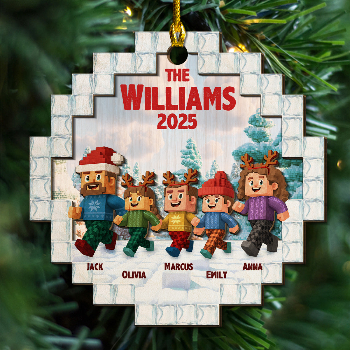 Us As A Family - Personalized Custom 2-layered Wood Ornament