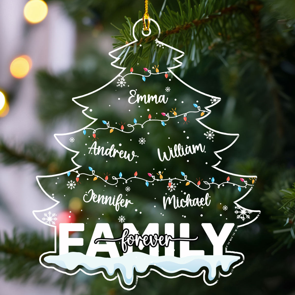 Family Forever Custom Name - Personalized Custom Acrylic Ornament