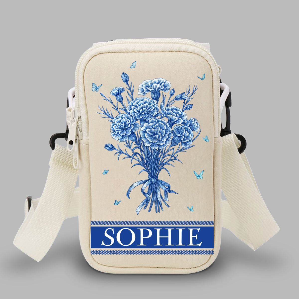 Grandma Love Grow Here - Personalized Custom Water Bottle Carrier Bag