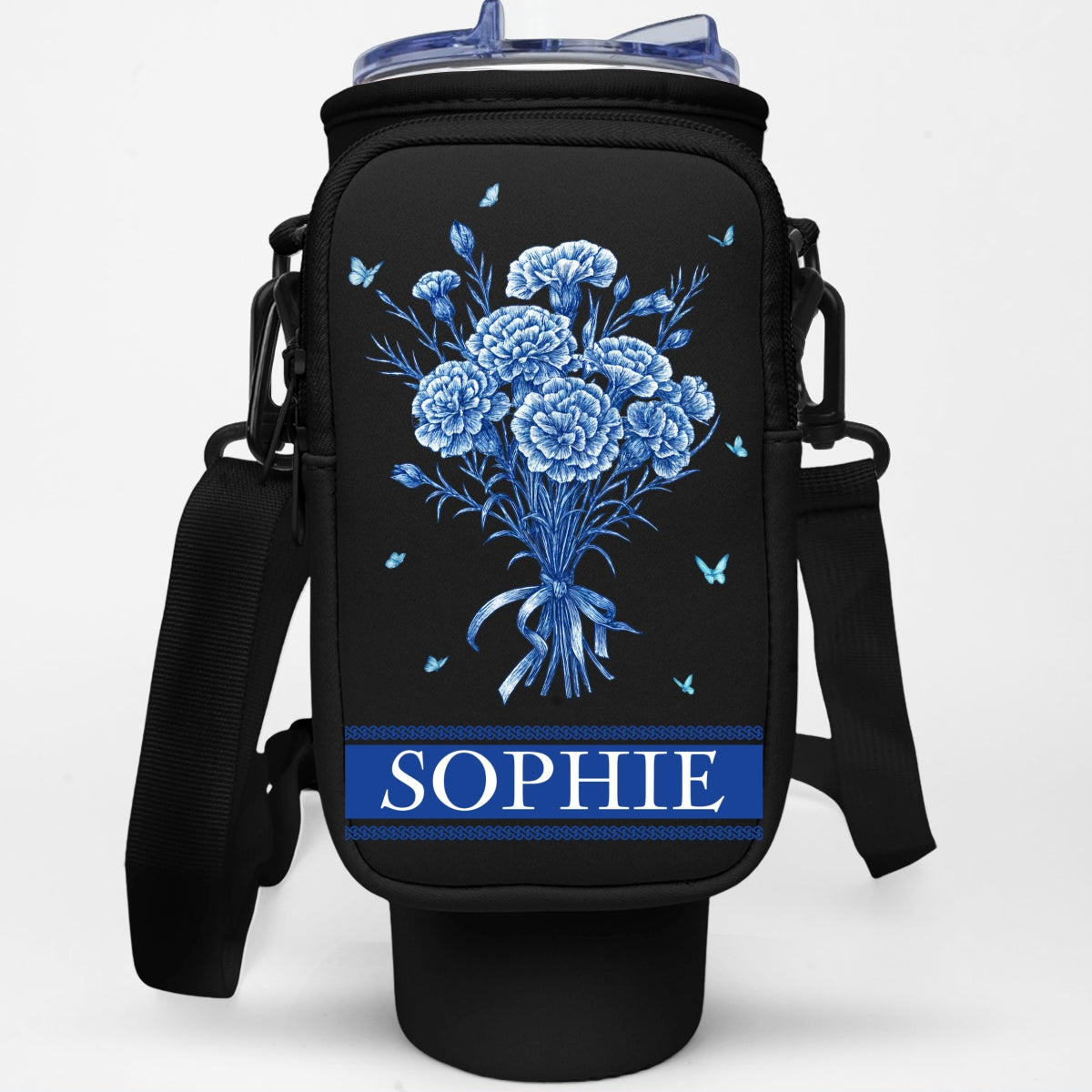 Grandma Love Grow Here - Personalized Custom Water Bottle Carrier Bag