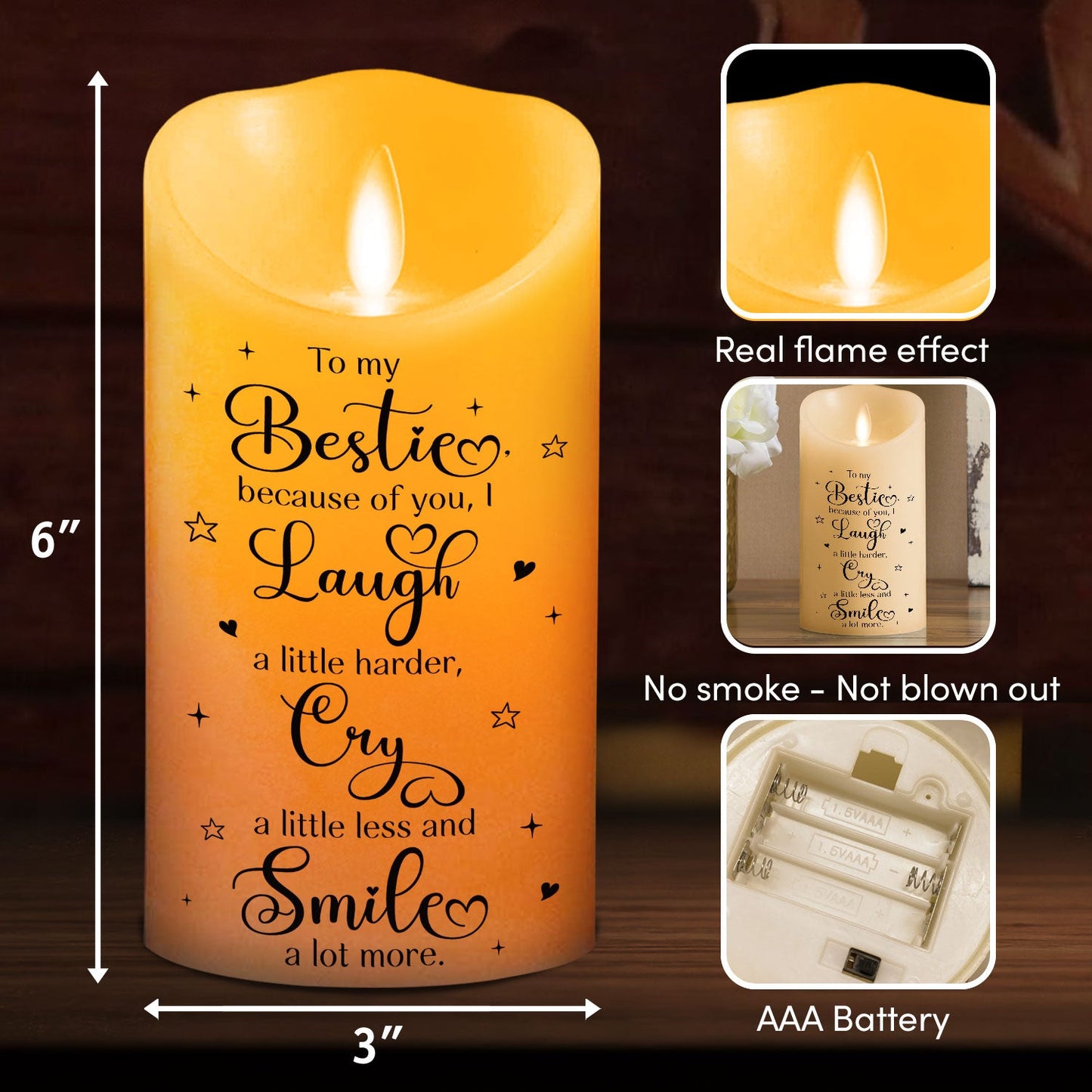 Thank You For Being My Unbiological Sister - Personalized Custom LED Candle