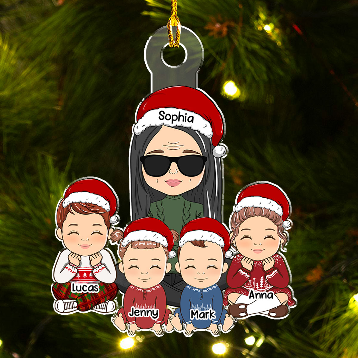 Grandma & Grandkid Christmas Gift For Granddaughter Grandson - Personalized Custom Acrylic Ornament