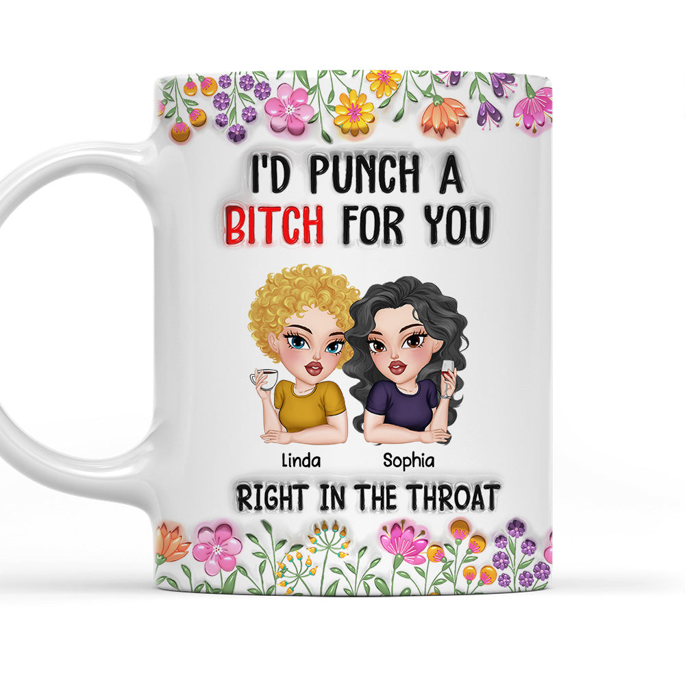 Punch For You My Bestie - Personalized Custom 3D Inflated Effect Mug