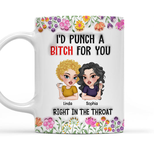Punch For You My Bestie - Personalized Custom 3D Inflated Effect Mug