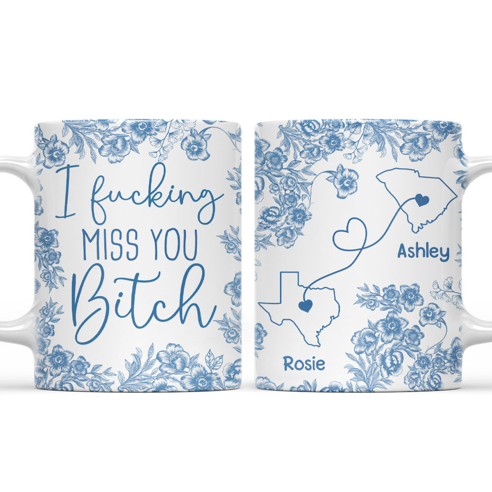 I Miss You Bestie Blue - Personalized Custom 3D Inflated Effect Mug