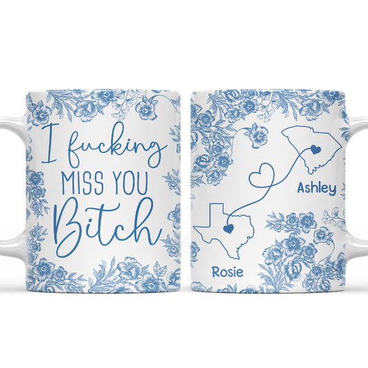 I Miss You Bestie Blue - Personalized Custom 3D Inflated Effect Mug