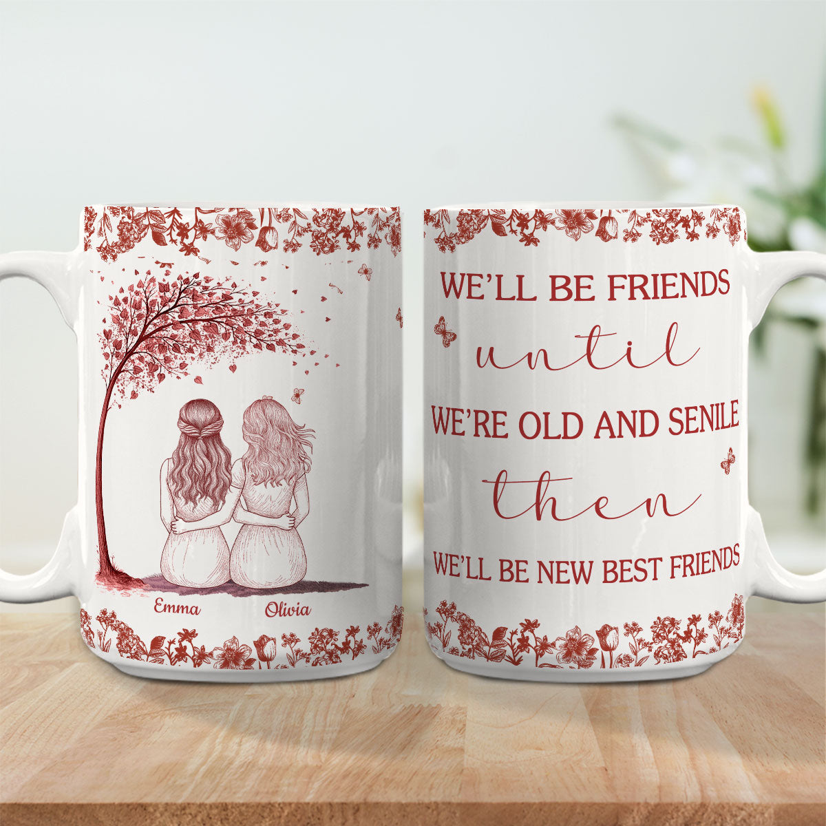 Friendship For A Lifetime - Personalized Custom Coffee Mug