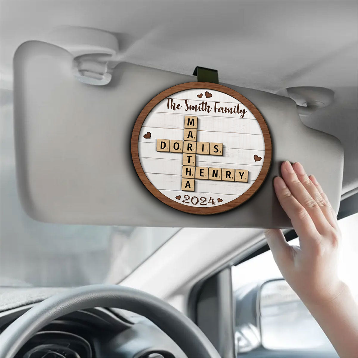 Family Crossword - Personalized Custom Car Visor Clip