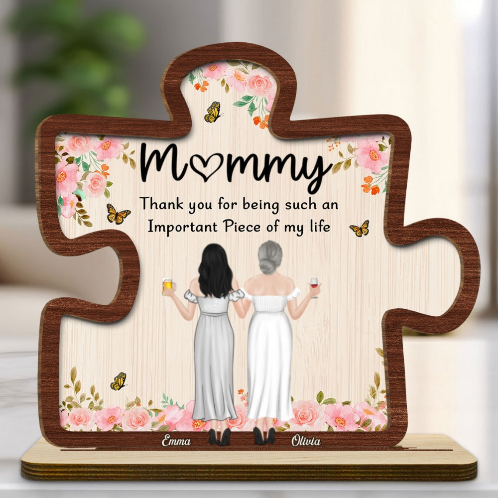 Important Piece - Personalized Custom 2-Layer Wood Plaque With Flat Base