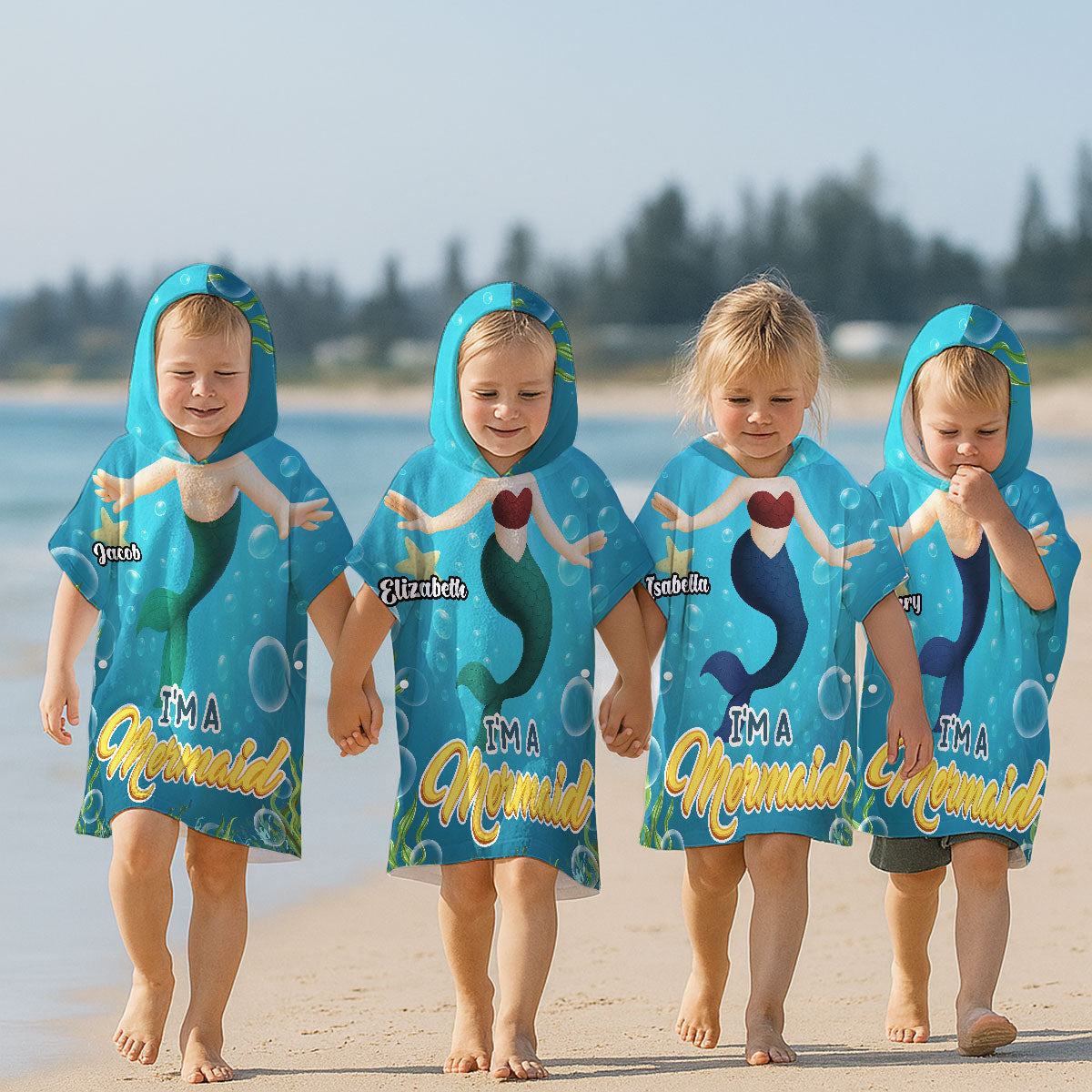 I Am Mermaid - Personalized Custom Hooded Beach Towel