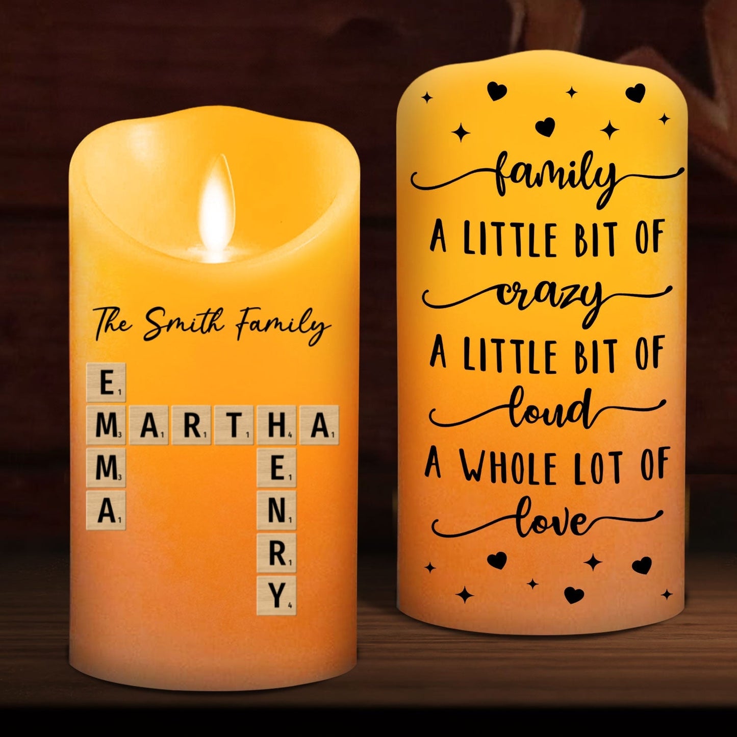 Family A Whole Lot Of Love  - Personalized Custom LED Candle
