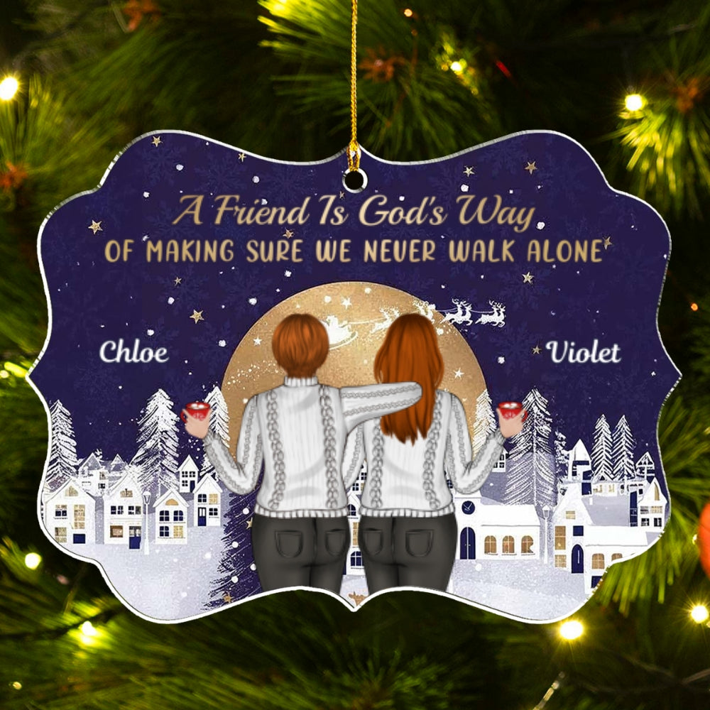 Family Never Walk Alone - Personalized Custom Acrylic Ornament
